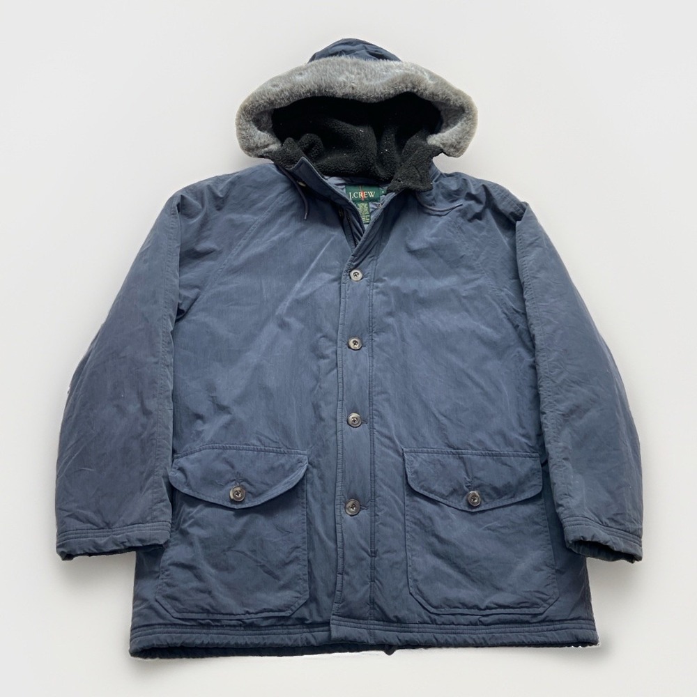 Vintage J.Crew Parka Mens M Blue Oarsman Chore Coat Barn Jacket Military N-3B